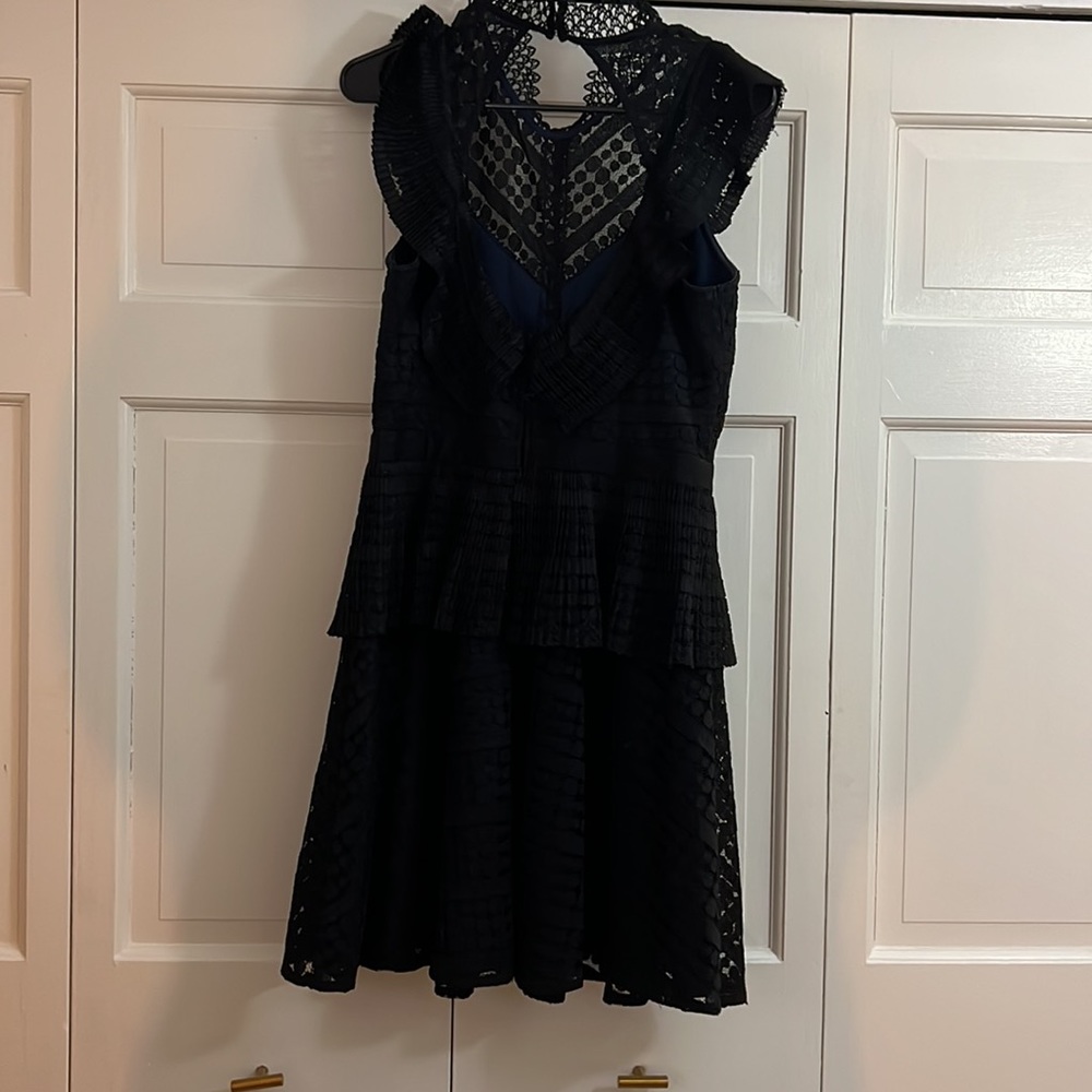 Adelyn Rae Women's Maeve Woven Lace Fit and Flare, Black, M - Picture 4 of 5